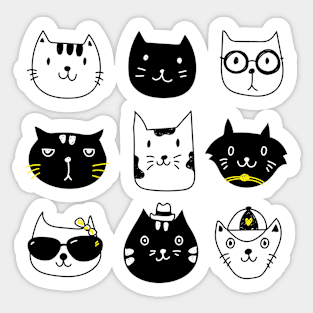 cats cute cartoon Sticker